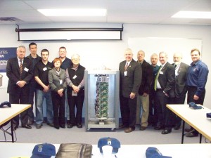 Aerospace and Defence Industries Association of Nova Scotia (ADIANS) members with the Nautel RF amplifier for Ad Astra’s VASIMR® VX-200 rocket project, March 24th, 2010.